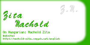 zita machold business card